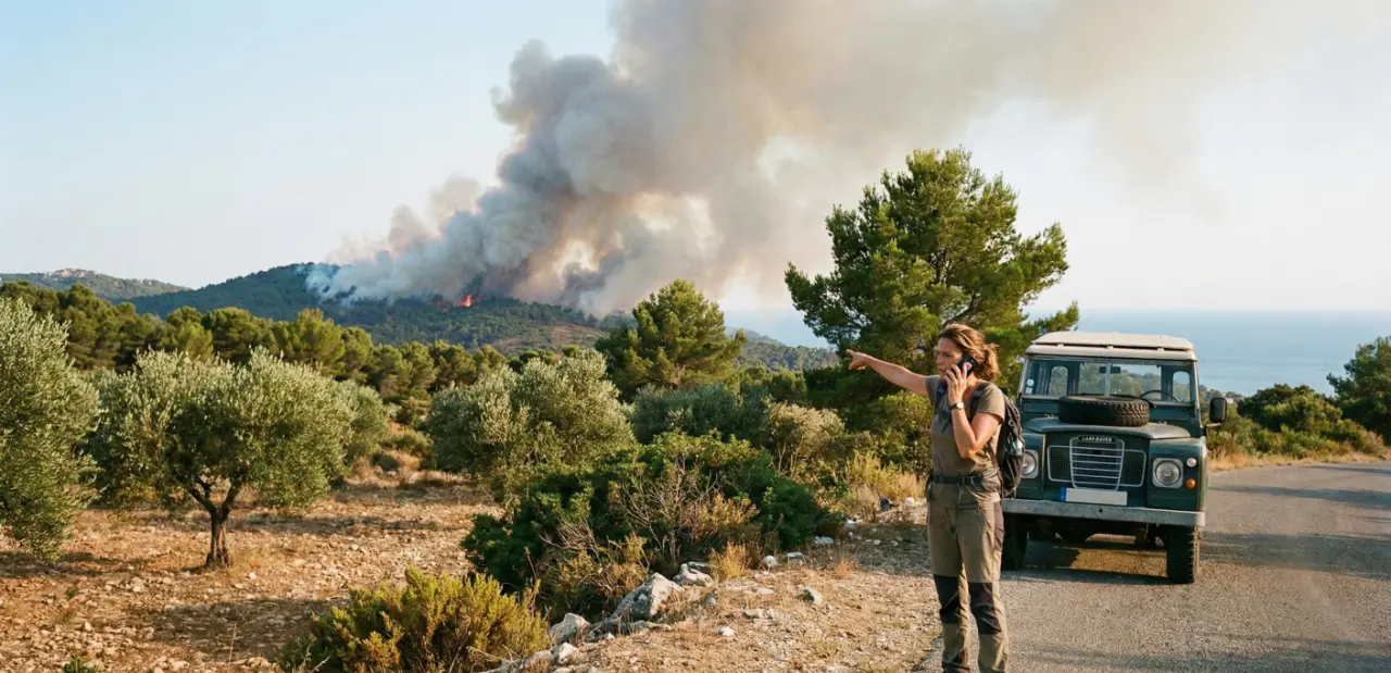 Une personne témoin d'un départ de feu qui appelle les pompiers